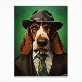 Gangster Dog Basset Hound Canvas Print