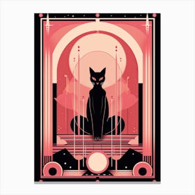 The Empress Tarot Card, Black Cat In Pink 1 Canvas Print