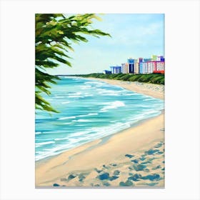 Atlantic City Beach, New Jersey Contemporary Illustration 1  Canvas Print
