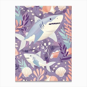 Purple Cookiecutter Shark Illustration 1 Canvas Print