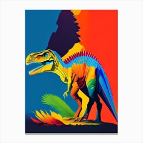 Thescelosaurus 1 Primary Colours Dinosaur Canvas Print