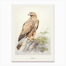 Vintage Bird Drawing Eagle 1 Poster Canvas Print