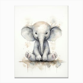 Elephant Painting Practicing Yoga Watercolour 4 Canvas Print