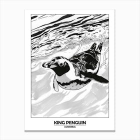 Penguin Swimming Poster 6 Canvas Print