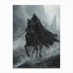 Dark Knight On Horseback Canvas Print