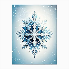 Unique, Snowflakes, Retro Drawing 2 Canvas Print