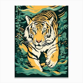 Tiger In The Jungle 30 Canvas Print