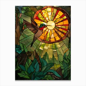 Hummingbird Stained Glass 8 Canvas Print