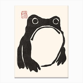 Black Unhappy Frog Canvas Print