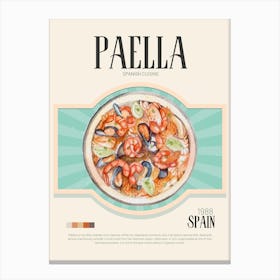 Retro Paella Poster Canvas Print
