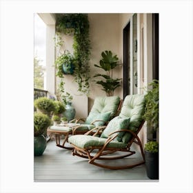 Balcony With Plants Canvas Print