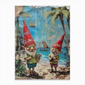 Retro Gnomes Collage 1 Canvas Print