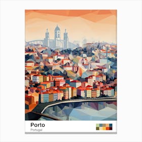 Porto, Portugal, Geometric Illustration 2 Poster Canvas Print