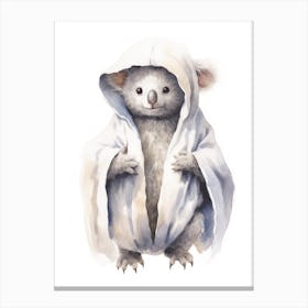 Baby Koala As A Jedi Watercolour 2 Canvas Print