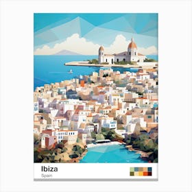 Ibiza, Spain, Geometric Illustration 4 Poster Canvas Print