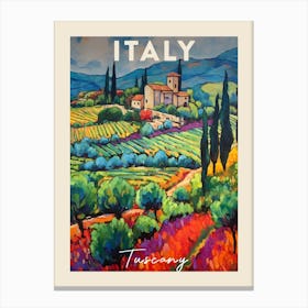 Tuscany Italy 3 Fauvist Painting Travel Poster Canvas Print