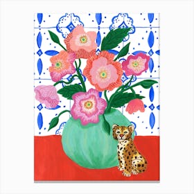 Vase And Tiger Canvas Print
