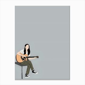 Girl Playing Guitar Canvas Print