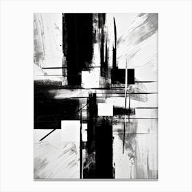 Echo Abstract Black And White 3 Canvas Print