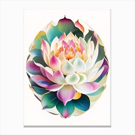 Sacred Lotus Decoupage 2 Canvas Print