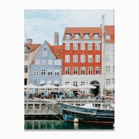 View Of Nyhavn District At Copenhagen, Denmark Canvas Print