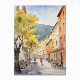 Trento, Italy Watercolour Streets 2 Canvas Print