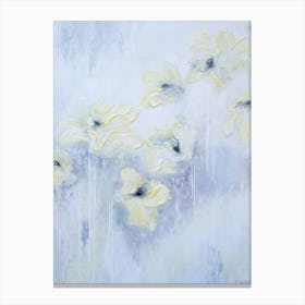 Yellow Flowers And Grey Painting Canvas Print