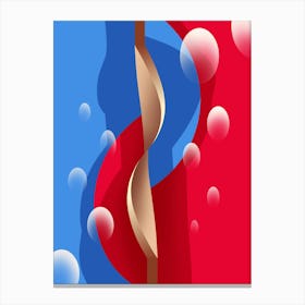 Blue And Red Spiral 2 Canvas Print