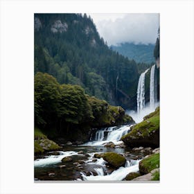 Waterfalls In The Trees Canvas Print