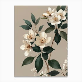 White Flowers On A Branch Canvas Print