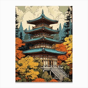 Nikko Toshogu Shrine, Japan Vintage Travel Art 1 Canvas Print