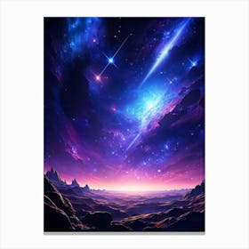 Celestial Landscape Fractals Of Bright Stars Form Intricate Patterns Each Star Glowing With Cosmic (4) Canvas Print