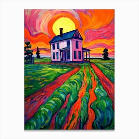 Fort Vancouver National Historic Site Fauvism Illustration 10 Canvas Print