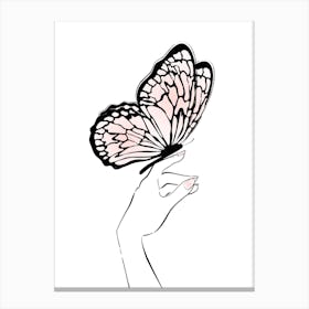 Holding Big Butterfly Canvas Print