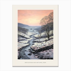 Dreamy Winter National Park Poster  Brecon Beacons National Park Wales 3 Canvas Print