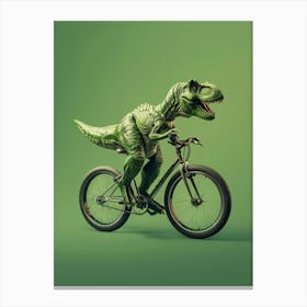 Dinosaur Riding A Bike 2 Canvas Print