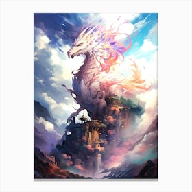 Dragon On Top Of A Mountain Canvas Print