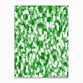 Green And White Polka Dots Canvas Print