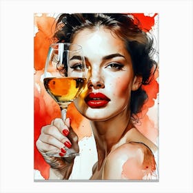 Golden Wine Female Lust 5. Canvas Print