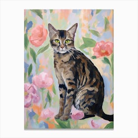 A Ocicat Cat Painting, Impressionist Painting 4 Canvas Print