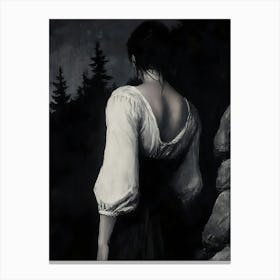 Dark Gothic Back Of A Woman Canvas Print