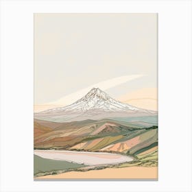 Mount Diablo Usa Color Line Drawing (6) Canvas Print