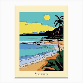 Poster Of Minimal Design Style Of Seychelles 8 Canvas Print