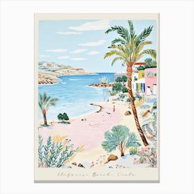 Poster Of Elafonisi Beach, Crete, Greece, Matisse And Rousseau Style 3 Canvas Print