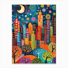 Kitsch Washing Inspired Cityscape 1 Canvas Print