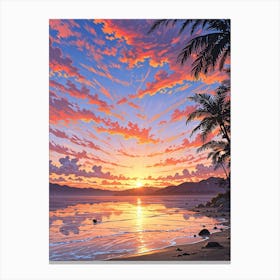 Sunset At The Beach 5 Canvas Print