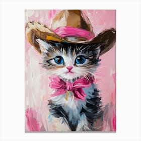 Kitty In Cowboy Hat Canvas Print