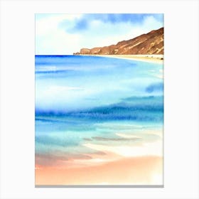 Playa De Los Genoveses 3, Almeria, Spain Watercolour Canvas Print
