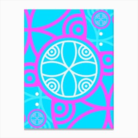 Geometric Glyph in White and Bubblegum Pink and Candy Blue n.0006 Canvas Print