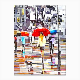 People Walking In The Rain 1 Canvas Print